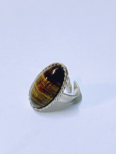 925s-Sølv ring med tiger eye 