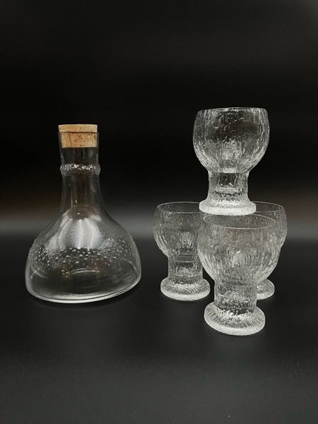 Iitalla karaffel + 4 glass, Tapio Wirkkala(1915-1985)