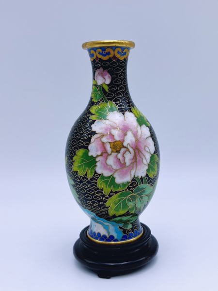 Kinesisk Cloisonne vase på sokkel