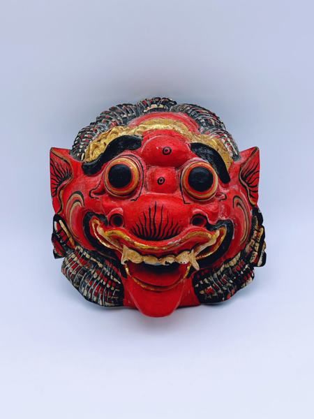 Barong maske rødmalt