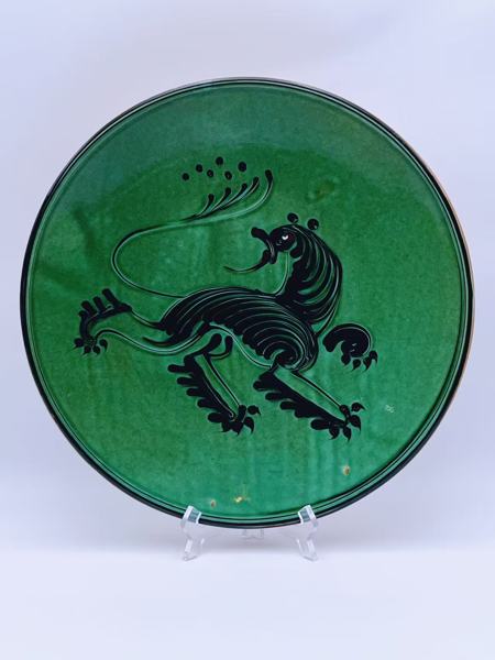 Dia.35cm Arnold Wiig Keramikk Fat med håndmalt dekor