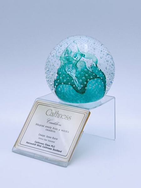 Ca.1980t Innes Burns Caithness "Cauldron" Glass Skulptur