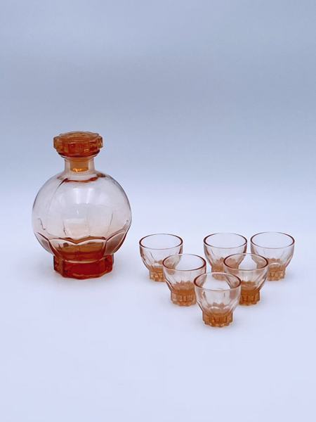 Retro Karaffel med 6 glass