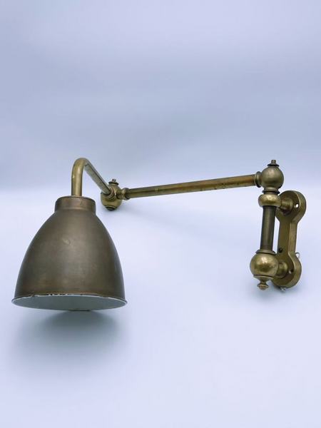 Industrilampe i messing / bronse