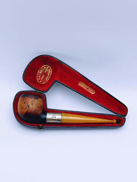 830s-G. Larsen merskumpipe med rav og sølv