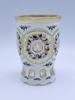 1800t Overfangsglass Vase med håndmalt emalje dekor