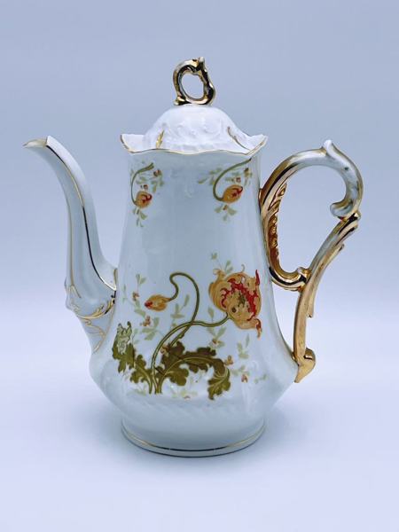 PP-1800t Jugendstil kanne med blomsterdekor. Dekor Nr. 092.