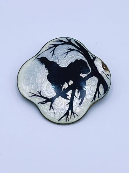 925s-Ole Olberg(1875-1954) brosje i sølv og emalje 