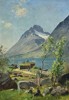 Even Ulving (1863-1952) "Sommerdag - Utsikt mot fjorden"