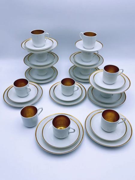 PP-Mocca / Kaffeservise til 12 personer, gullforgylt