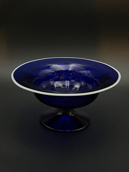 1800t Gjøvik Glass Stettfat / Skål med Hvit Kant