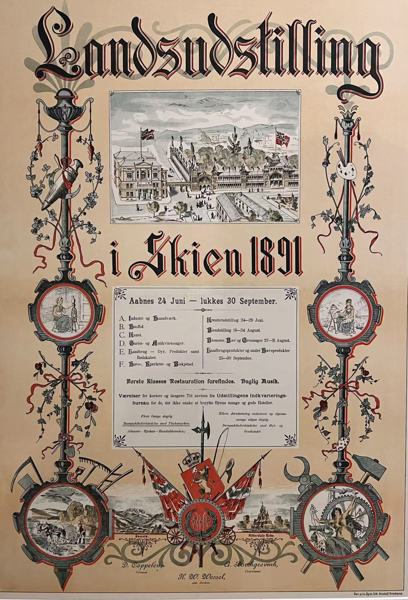 1891 Landsudstilling i Skien, Plakat og billetter 