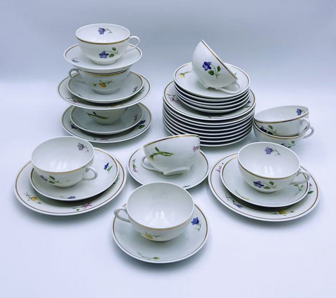 PP-Kaffeservise med flora dekor