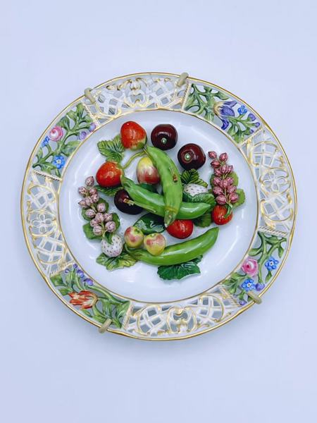 Meissen Pyntetallerken med frukt