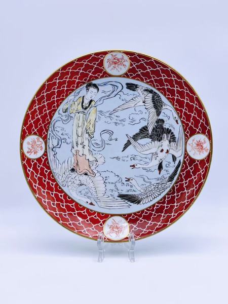 Meissen prydtallerken med håndmalt dekor