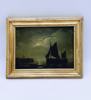1800t Maleri "Natt i Havnen / Måneskinn"