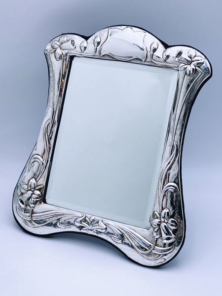 Art Nouveau Speil i Sølv