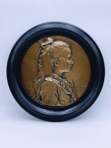 Dia. 36cm Henri Chapu "Juliette Massenet" Skulptur Bilde