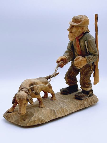 Bjarne Walle (1911-89) "Mann med hund" Skulptur