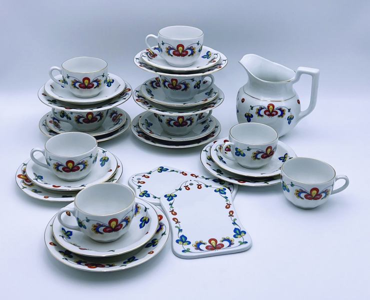 PP-Bondemønster kaffeservice til 9 med Mugge