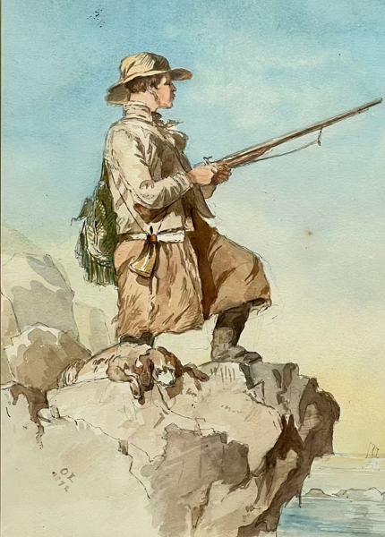 1892 "Mann som fisker", Akvarell