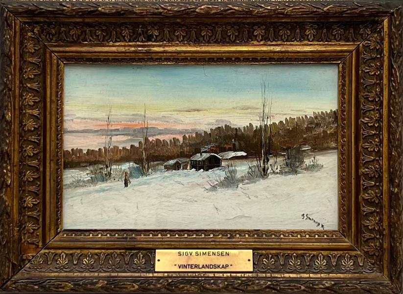 Sigvart Simensen (1865-1933) "Vinterlandskap"