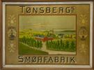 "Tønsbergs Smørfabrik" Reklameskilt i Blikk