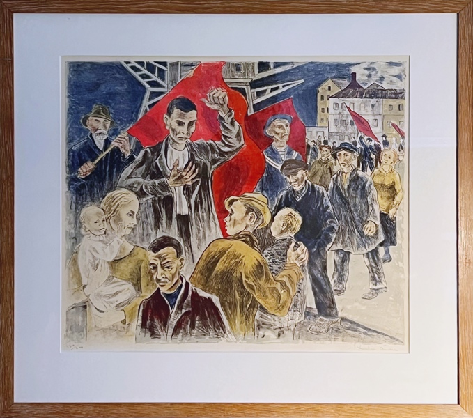 Reidar Aulie(1904-77) "1. mai / Tendens" litografi 227/300