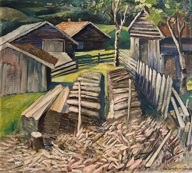 Ola Abrahamsson (1883-1980) "Gårdstun", 1930