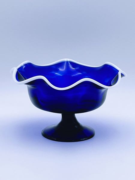 1800t Gjøvik Glass Stettefat / Skål med Hvit Kant