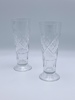 2 Seltersglass med riktslepent dekor 