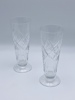 2 Seltersglass med riktslepent dekor 