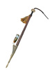 L. 139cm Langpipe i horn og porselen