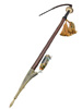 L. 139cm Langpipe i horn og porselen