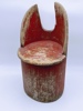 1800t Rødmalt Barne kubbestol. H 47.5 cm.