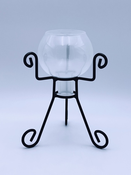 Vase / Lysestake i glass og med stativ  
