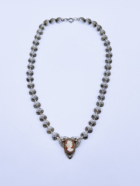 Sølv Collier med Kame
