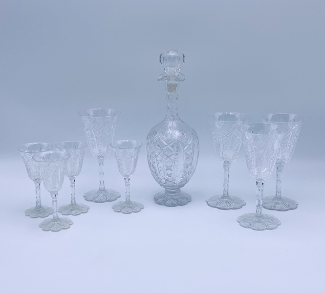 Baccarat "Conde" Rikt Slepent Karaffel og Glass
