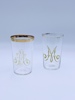 2 glass med dekor "A" og "M"