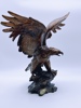 Skulptur "Ørn med Spredte Vinger" i patinert bronse, signert