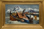 Halfdan Hauge(1892–1976) "Fisker i Vinter / Fra Lofoten"