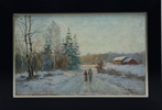 Andreas Singdahlsen(1855-1947) "Par i Vinterlandskap"