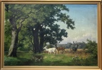 Axel Schovelin (1827-1893) "Hjort i Skogen"