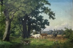 Axel Schovelin (1827-1893) "Hjort i Skogen"