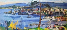 Christoffer Stixrud(1900-68) "Bylandskap ved sjøen"