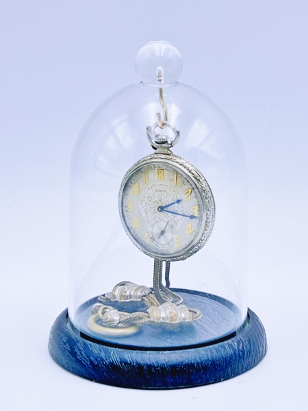 "Elgin" lommeur, 14k hvitgull goldfilled 