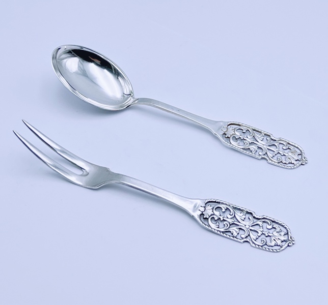 830s Salatbestikk i sølv, L. 22/22.5cm 
