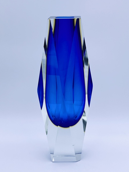 H.30cm Stor Flavio Poli Sommerso Murano krystallvase