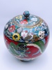 18/1900t Stor Cloisonne Krukke med Lokk