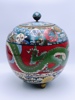 18/1900t Stor Cloisonne Krukke med Lokk